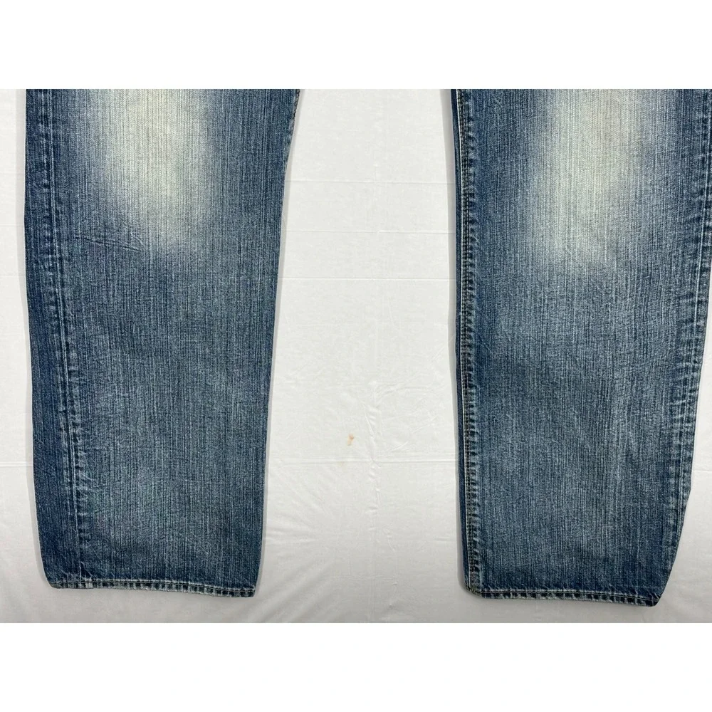 Guess Los Angeles Sunset Relaxed Fit‎ Straight Leg Jeans Mens Blue Denim 36 x 35